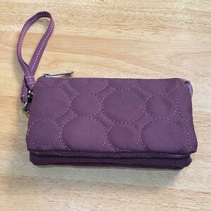 Thirty-One Vary You Plum Quilted Wristlet